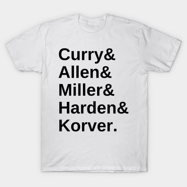 NBA 3 Point Leaders Helvetica List T-Shirt by coyoteandroadrunner